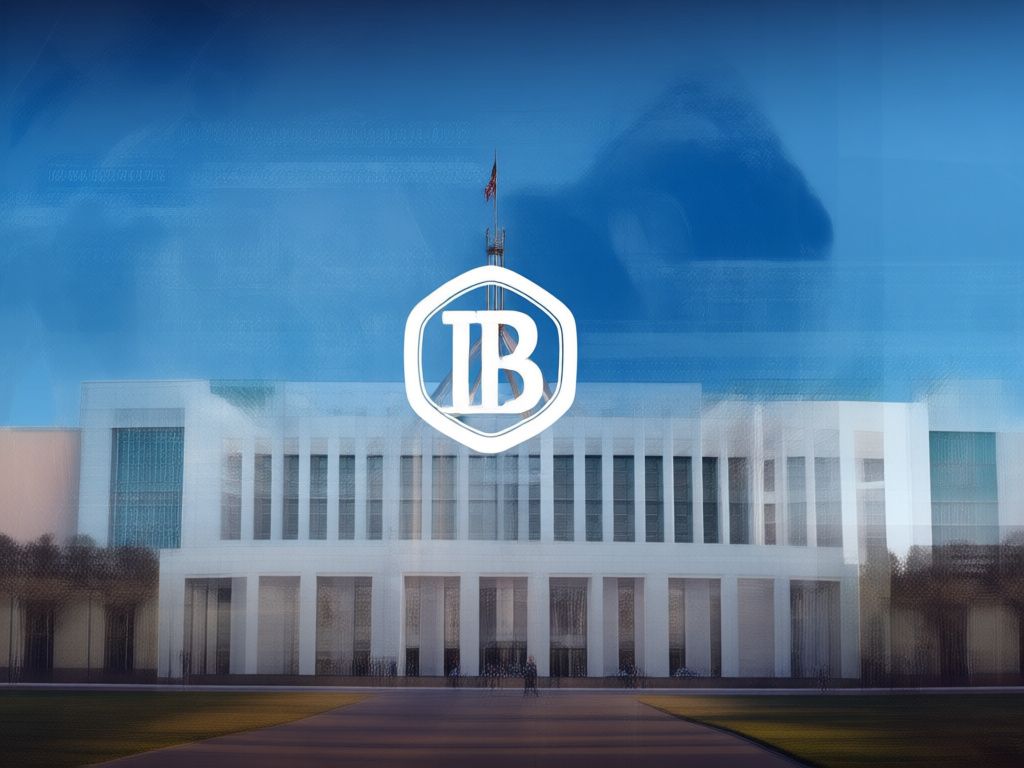 The Australian Parliament building with a digital asset-themed overlay