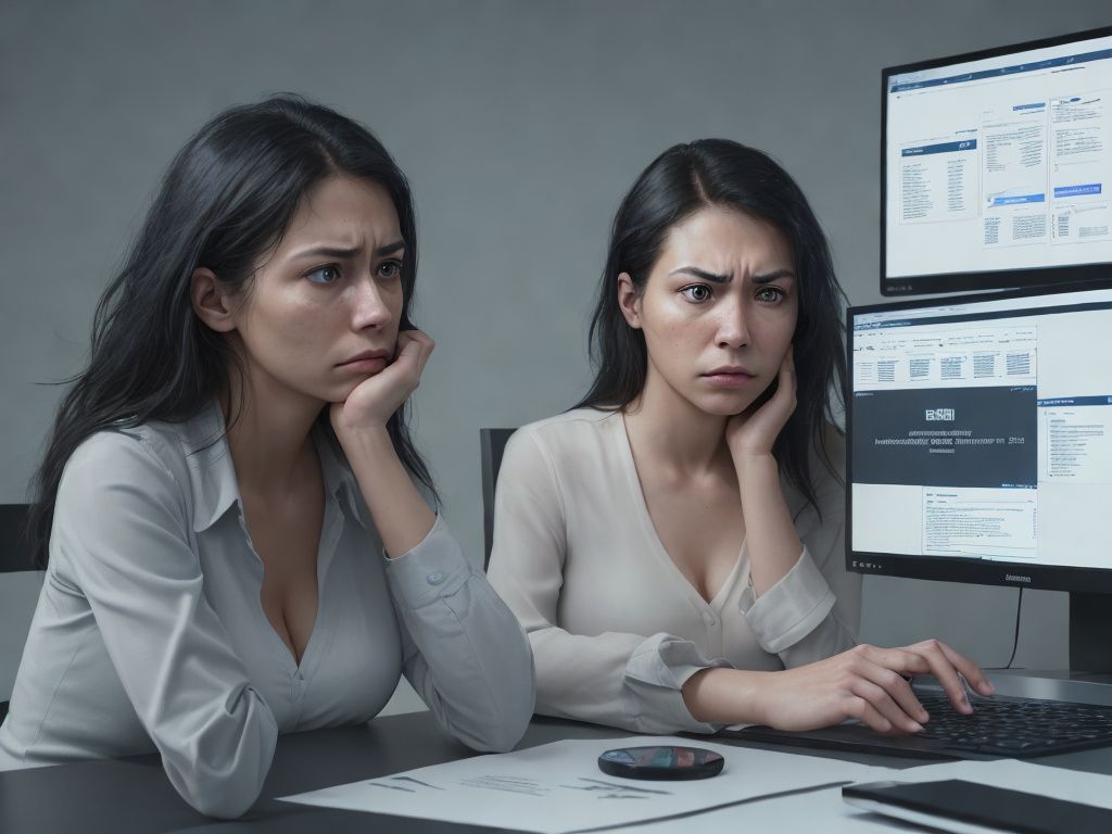 A person looking at a computer screen with a confused expression, representing the uncertainty surrounding cryptocurrency regulations.