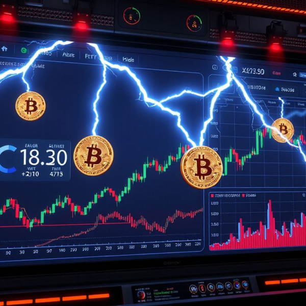 Futuristic online casino interface showing Bitcoin lightning network and ETF charts